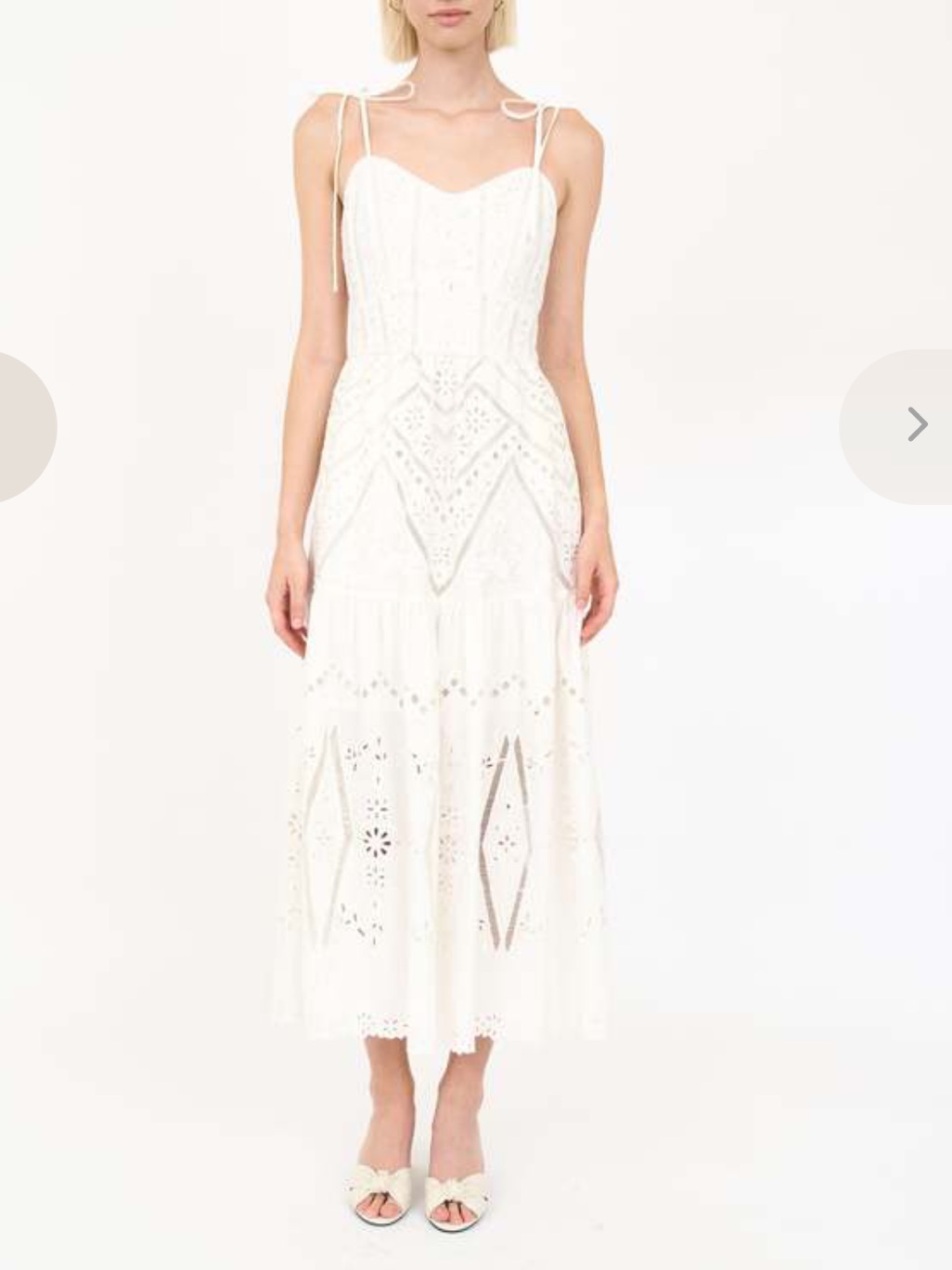 Rare - Christy Lynn Samantha Dress In Blanc Embroidery